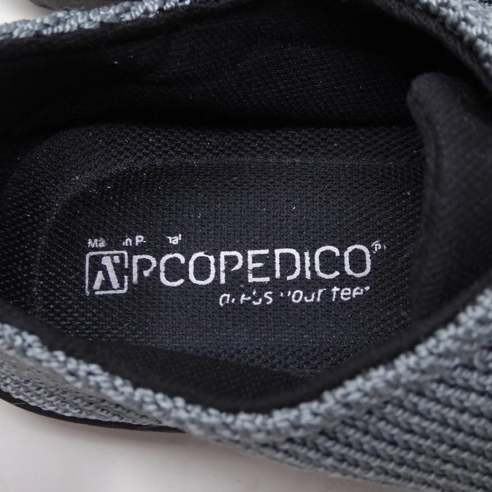 Arcopedico Women LS Lace-Up Shoe Titanium Grey Knit Comfort Sneakers 38 / 7-7.5
